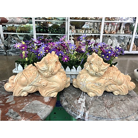 Mua Cặp Tỳ Hưu phong thủy đá cẩm thạch vàng cà rốt - Dài 25 cm