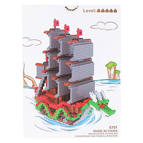 Bộ Lắp Ráp Tàu Chiến Đảo Hải Tặc One Piece Dragon's Ship Lele Brother 6701 (1335 Mảnh Ghép)