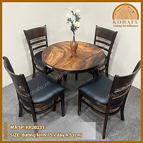 Mua Mặt Bàn Tròn Gỗ Me Tây KOHAFU Đường Kính 75cm - Sản Phẩm Giống Y Hình