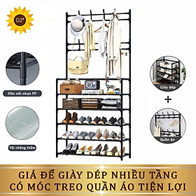 Mua Kệ Để Giày Dép Đa Năng 4 Tầng Thông Minh Có Móc Treo Quần Áo Và Đồ Dùng Tiện Lợi  Chịu Lực Tốt