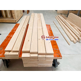 Mua  MS139  Thanh gỗ thông rộng 6cm x dày 2cm x dài 1m + láng mịn 4 mặt