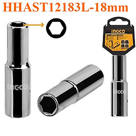 [CHÍNH HÃNG ]Đầu tuýp dài 6 góc 1/2 "-18mm HHAST12183L INGCO INGCO