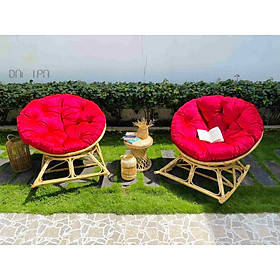 Mua Ghế Mây Tròn Papasan Bập Bênh Thư Giãn  Ghế Mây Đọc Sách Kèm Nệm  Mây Tre ĐAN TRÀ ( Được Chọn Màu Nệm)