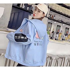 Áo khoác nữ dù in chú Heo