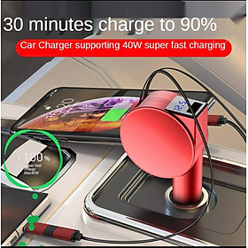 Mua Bộ Sạc Xe Hơi USB 3 Trong 1 Bộ Sạc Xe Hơi Hai Dây Dạng Ống Lồng Bộ Sạc Điện Thoại Xe Hơi Usb Đa Năng Sạc Siêu Nhanh 60W
