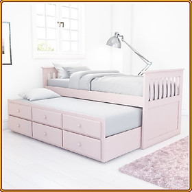 Mua Giường 2 tầng Tundo kèm ngăn kéo tiện dụng màu hồng