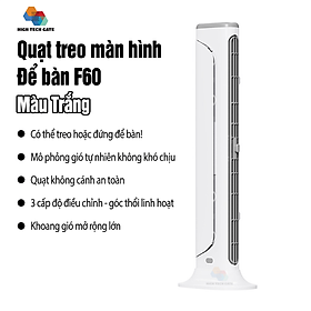 Mua Quạt sạc kẹp treo màn hình máy tính F60 có chân đế đặt đứng bàn tiện lợi  không dây  có thể điều chỉnh góc thổi  hàng chính hãng