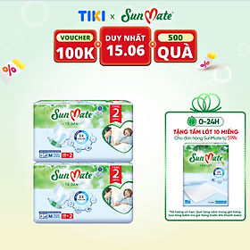[Mẫu mới] Combo 2 Tã dán người lớn SunMate XA2 mới size M-18+2 miếng