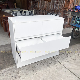 Tủ TRẮNG đựng quần áo, có 6 ngăn kéo, gỗ MDF CPX-T25
