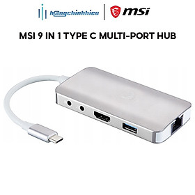 Mua Thiết bị mở rộng cổng kết nối MSI 9 in 1 Type C Multi-port Hub S53-0400210-V33 màu xám  Hàng chính hãng