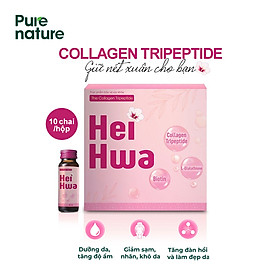 Collagen HeiHwa Dạng nước 1500mg Collagen Tripeptide, hấp thu nhanh giúp đẹp - Hộp 10 chai 30ML