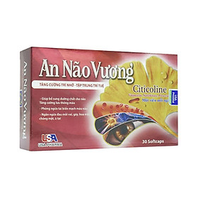 Hoạt Huyết Dưỡng Não An Não Vương - Giúp Bổ Sung Dưỡng Chất Cho Não - Giảm Tai Biến Mạch Máu Não, Ngăn Ngừa Đau Mỏi Vai Gáy, Hoa Mắt, Chóng Mặt, Ù Tai - Hộp 30 Viên