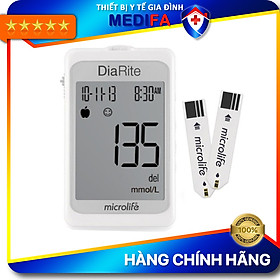 Trọn bộ máy đo đường huyết Microlife Diarite BGT gồm 50 que test và 50 kim tròn lấy máu