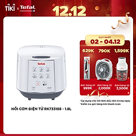 Nồi cơm điện tử Tefal RK733168 - 1.8L 750W - Lòng nồi niêu vân đá cao cấp - Giữ ấm 12 tiếng - Công nghệ Fuzzy Logic - Hàng chính hãng