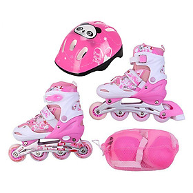 Bộ Giày Trượt Patin Trẻ Em Người Lớn DNS906 Tăng Giảm Size Bánh Cao Su Phát Sáng Đại Nam Sport + Kèm Full Bộ Bảo Hộ