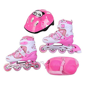 Bộ Giày Trượt Patin Trẻ Em Người Lớn DNS906 Tăng Giảm Size Bánh Cao Su Phát Sáng Đại Nam Sport + Kèm Full Bộ Bảo Hộ