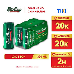 Lốc 6 lon Bia Trúc Bạch (330ml/lon)