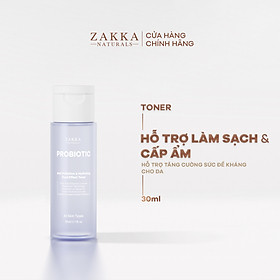 Toner 2 Trong 1 Hỗ Trợ Làm Sạch Và Cấp Ẩm Probiotic Anti-Pollution & Hydrating Dual Effect Zakka Naturals 30ml