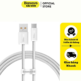 Cáp sạc nhanh siêu bền Baseus Dynamic Series Fast Charging Data Cable USB to Type-C 100W CALD- hàng chính hãng - 1m - trắng