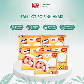 Tấm lót sơ sinh Akari bột giấy tự nhiên 30 miếng + free 5 miếng (22x22cm) khô thoáng mát cho bé