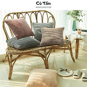 Mua Vỏ gối tựa lưng  vỏ gối sofa họa tiết xương cá phong cách Hàn Quốc - cutam.homedecor