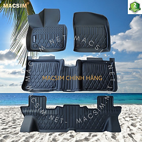 Thảm lót sàn xe ô tô VinFast VF9 Nhãn hiệu Macsim chất liệu nhựa TPE cao cấp màu đen ( phiên bản 7 chỗ)