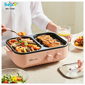 Bếp - Nồi lẩu nướng Bear DKL-C12D1 - 2 ngăn riêng biệt - Đa năng - Nhỏ gọn Mini - Tiện dụng