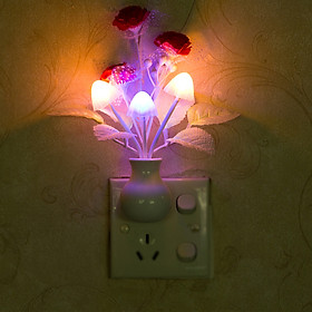 Đèn ngủ  bình hoa siêu đẹp - mẫu hoa ngẫu nhiên ( Tặng kèm 03 móc treo đa năng )