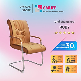 Mua Ghế phòng họp chân quỳ lưng trung bọc da SMLIFE Ruby