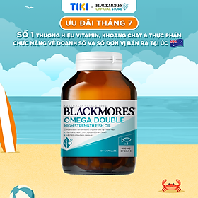 Viên Uống Dầu Cá Bổ Sung Omega Hỗ Trợ Cho Tim, Mắt và Da Blackmores Double Omega High Strength Lọ 90 Viên