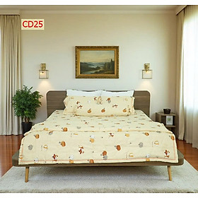 Bộ Ga 4 món Cotton Đũi Tatana mền mịn, thoáng mát Mẫu ngẫu nhiên ( chọn mẫu ib shop )