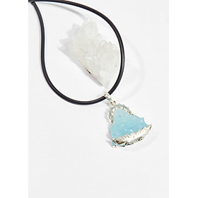 Dây chuyền phong thủy đá aquamarine phật di lặc 3cm mệnh thủy , mộc - Ngọc Quý Gemstones