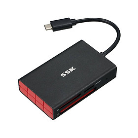 Mua Đầu đọc thẻ nhớ typeC 3.1 SSK SCRM340 - đọc thẻ TF/SD/CF (Hàng chính hãng)