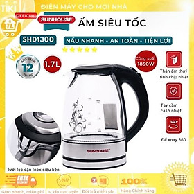Ấm Siêu Tốc Thủy Tinh Sunhouse SHD1217- Hàng chính hãng
