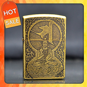 Mua Vỏ Hột Quẹt Bật Lửa Xăng Đá Zorro Z91235 Họa Tiết Phật May Mắn sang trọng - Dùng Xăng Bấc Đá
