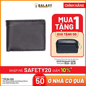 Ví Nam Da Bò Galaxy Store GVN01 - Đen (12.5 x 9.5 cm)