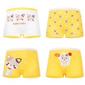 Set 4 quần chip đùi cho bé gái 2-12 tuổi chất cotton mềm mại co giãn tốt họa tiết theo chủ đề đủ màu sắc đáng yêu - C015