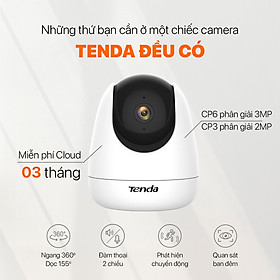 Camera IP Wifi Tenda CP6 chuẩn hình ảnh 2K xoay 360 - Hàng chính hãng