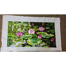 Mua Đầm sen nghệ nhân 01 - pq331 - 55x80cm