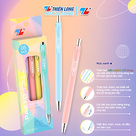 Hình ảnh Bút mực nước gel B màu Pastel Thiên Long Pazto GEL-B015 - Mực xanh (5 cây)- Viết êm trơn