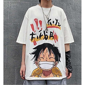 Áo thun, áo phông tay lỡ form rộng oversize anime hoạt hình LUFFY