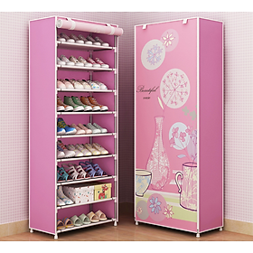 Mua Tủ đựng giày dép 3D 9 Tầng 10 ngăn chống nước bui bẩn khung thép chắc chắn kích thước lớn 30x60x160cm tủ giày kệ giày