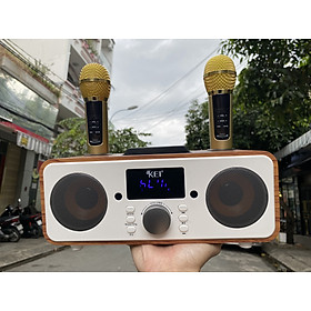 Loa karaoke bluetooth KEI K06 - Tặng kèm 2 micro không dây có màn hình LCD