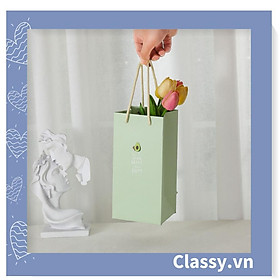 Túi giấy Classy đựng quà size nhỏ 24,5 * 12,5 * 9,5cm họa tiết mèo thỏ voi gấu và trái cây cực xinh Q975