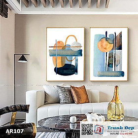 Mua Bộ 2 tranh canvas decor phong cách minimalist  trừu tượng hiện đại - AR107