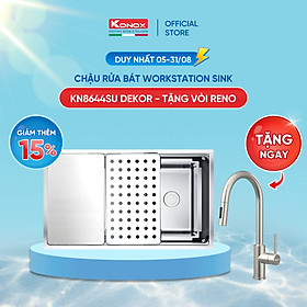 Mua  Combo Siêu ưu đãi  Mua chậu rửa bát chống xước KN8644SU Dekor TẶNG vòi rửa bát dây rút RENO