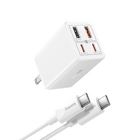 Mua Củ Sạc Nhanh Cho I-Phone  LapTop Baseus 65w GaN6 Pro Quick Charger 2C + 2U Tặng Cáp 100w 1m - Hàng chính hãng