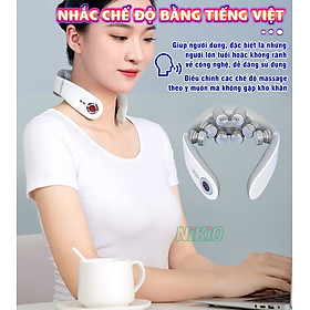 Máy massage cổ xung điện 8D Nikio NK-131 - Rung nóng kết hợp ánh sáng sinh học