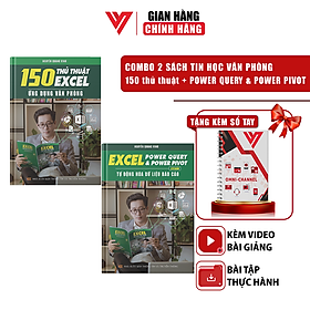 Combo 2 Sách Power Query & Power Pivot Và 150 Thủ Thuật Excel Ứng Dụng Văn Phòng Kèm Video Khóa Học