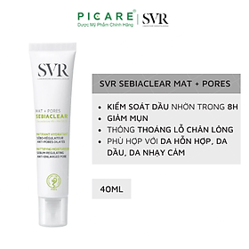 Kem Dưỡng Da Làm Giảm Mụn SVR Sebiaclear Mat + Pores Tuýp 40ml - SMP